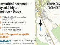 Prodej komerčního pozemku, Vysoké Mýto, Voštice, 3446 m2