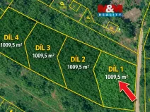 Prodej louky, Velké Popovice, 1009 m2