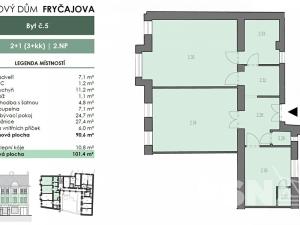 Prodej bytu 3+kk, Brno, Fryčajova, 91 m2