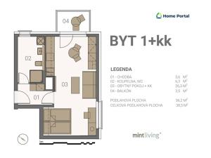 Pronájem bytu 1+kk, Plzeň, Františka Kováříka, 39 m2