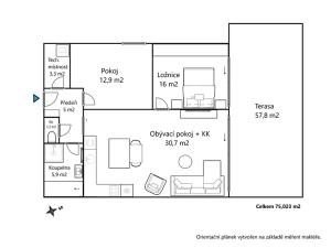 Prodej bytu 3+kk, Luhačovice, Masarykova, 75 m2