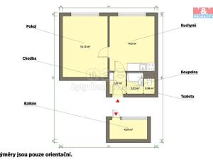 Pronájem bytu 1+1, Luby, Tovární, 36 m2