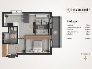 Prodej bytu 2+kk, Teplice, Novoveská, 45 m2