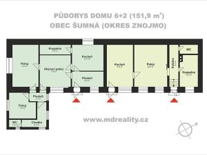 Prodej rodinného domu, Šumná, 152 m2