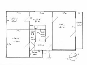 Prodej bytu 3+1, Vimperk - Vimperk III, Špidrova, 70 m2