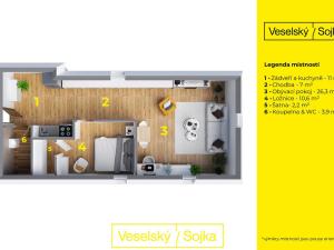 Prodej bytu 2+kk, Slaný, Kynského, 47 m2