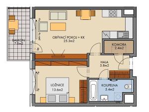 Prodej bytu 2+kk, Praha - Dolní Měcholupy, Kardausova, 55 m2