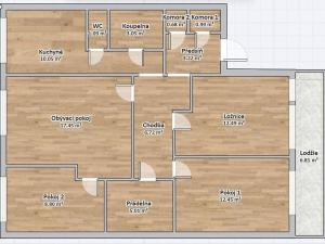 Prodej bytu 4+1, Podbořany, Kpt. Nálepky, 89 m2