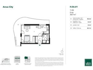 Prodej bytu 1+kk, Praha - Stodůlky, U Řepory, 39 m2