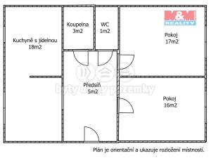 Prodej bytu 2+1, Zaječí, Dlážděná, 60 m2