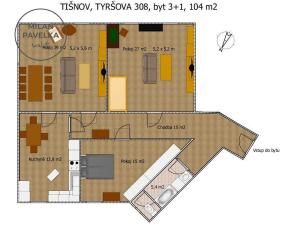 Prodej bytu 3+1, Tišnov, Tyršova, 104 m2