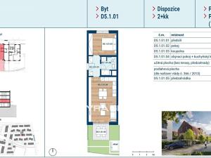 Prodej bytu 2+kk, Praha - Čakovice, Bělomlýnská, 48 m2