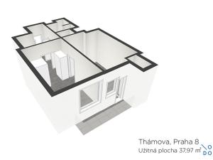 Pronájem bytu 2+kk, Praha - Karlín, Thámova, 40 m2