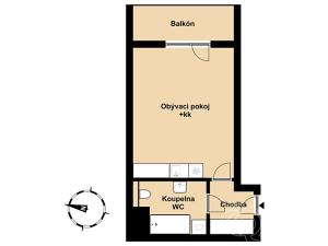 Pronájem bytu 1+kk, Praha - Písnice, Švihovská, 32 m2