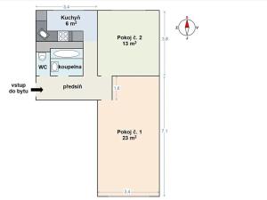 Pronájem bytu 2+1, Frýdek-Místek, Pionýrů, 52 m2