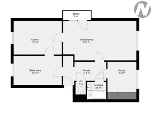 Prodej bytu 3+1, Lhenice, Netolická, 62 m2