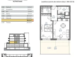 Prodej bytu 2+kk, Kutná Hora, 59 m2