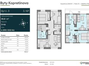 Prodej bytu 3+kk, Praha - Záběhlice, Kopretinová, 56 m2