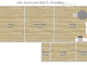 Prodej bytu 2+1, Prostějov, sídl. Svornosti, 57 m2