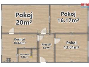 Pronájem bytu 3+1, Rokycany - Nové Město, Boženy Němcové, 72 m2