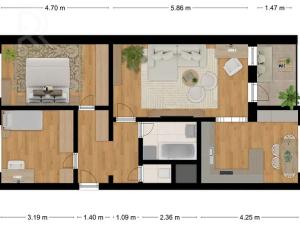 Pronájem bytu 3+kk, Praha - Kobylisy, Famfulíkova, 73 m2