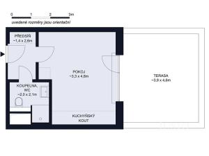 Pronájem bytu 1+kk, České Budějovice, Vrbenská, 51 m2