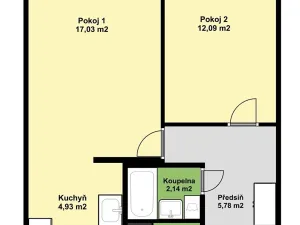 Prodej bytu 2+kk, Praha - Stodůlky, Petržílkova, 43 m2