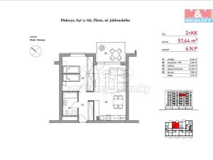 Pronájem bytu 2+kk, Plzeň - Východní Předměstí, Jablonského, 58 m2