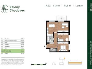 Prodej bytu 3+kk, Praha - Chodov, Blažimská, 67 m2