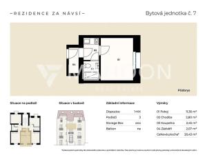 Prodej bytu 1+kk, Praha - Záběhlice, Za návsí, 20 m2