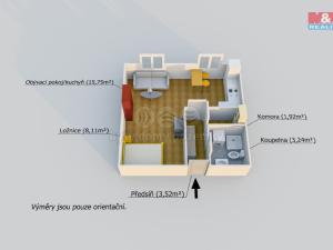 Prodej bytu 1+kk, Strašice, 34 m2