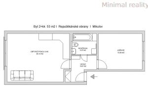 Prodej bytu 2+kk, Mikulov, Republikánské obrany, 50 m2