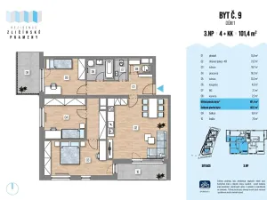 Prodej bytu 4+kk, Praha - Zličín, Strážovická, 101 m2