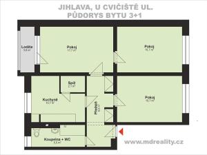 Prodej bytu 3+1, Jihlava, U Cvičiště, 80 m2