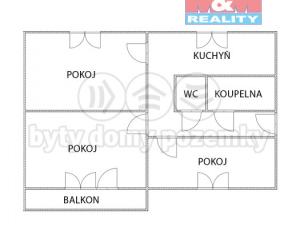 Prodej bytu 3+1, Chomutov, Purkyňova, 65 m2