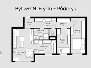 Prodej bytu 3+1, České Budějovice, N. Frýda, 68 m2