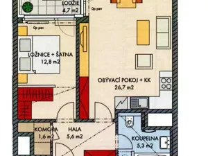 Prodej bytu 2+kk, Praha - Holešovice, U Pergamenky, 59 m2