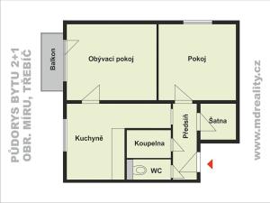 Prodej bytu 2+1, Třebíč, Obránců míru, 536 m2