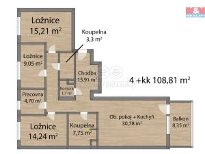 Prodej bytu 4+kk, Praha, V Horkách, 102 m2