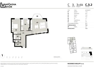 Prodej bytu 3+kk, Kralupy nad Vltavou, Husova, 73 m2
