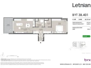 Prodej bytu 2+kk, Praha - Letňany, Tupolevova, 66 m2