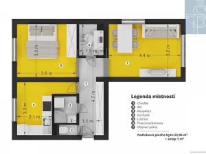 Prodej bytu 2+1, Praha - Vršovice, Kavkazská, 53 m2