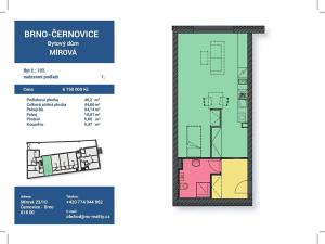 Prodej bytu 1+kk, Brno, Mírová, 62 m2