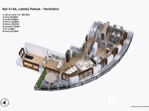 Prodej bytu 4+kk, Pardubice, Labský Palouk, 153 m2