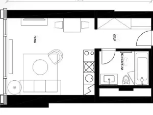 Pronájem bytu 1+kk, Praha - Holešovice, Tusarova, 29 m2