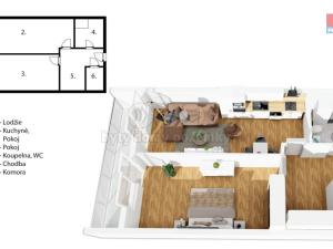 Prodej bytu 2+kk, Praha - Michle, Psárská, 54 m2