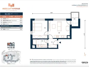 Prodej bytu 2+kk, Praha - Nusle, Bělehradská, 43 m2