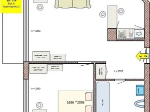 Pronájem bytu 2+kk, Praha - Hloubětín, Nademlejnská, 46 m2