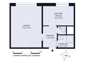 Pronájem bytu 1+1, České Budějovice, M. Horákové, 31 m2