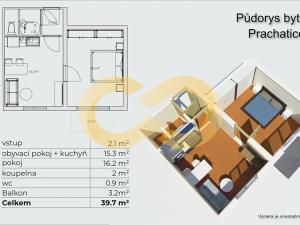 Prodej bytu 1+1, Prachatice, nám. Přátelství, 44 m2